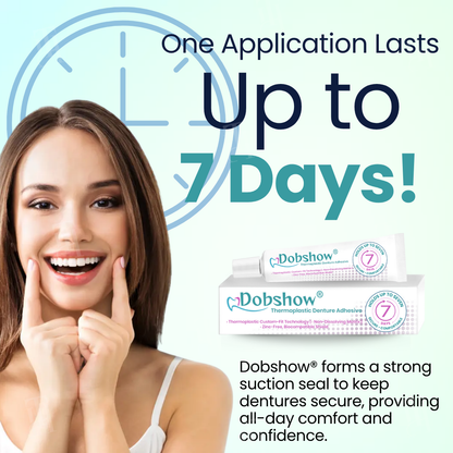 Dobshow® Thermoplastic Denture Adhesive 🔥 The 7-Day Hold Revolution: Heat-Activated Custom Fit That Eradicates Slippage & Daily Mess For Good.