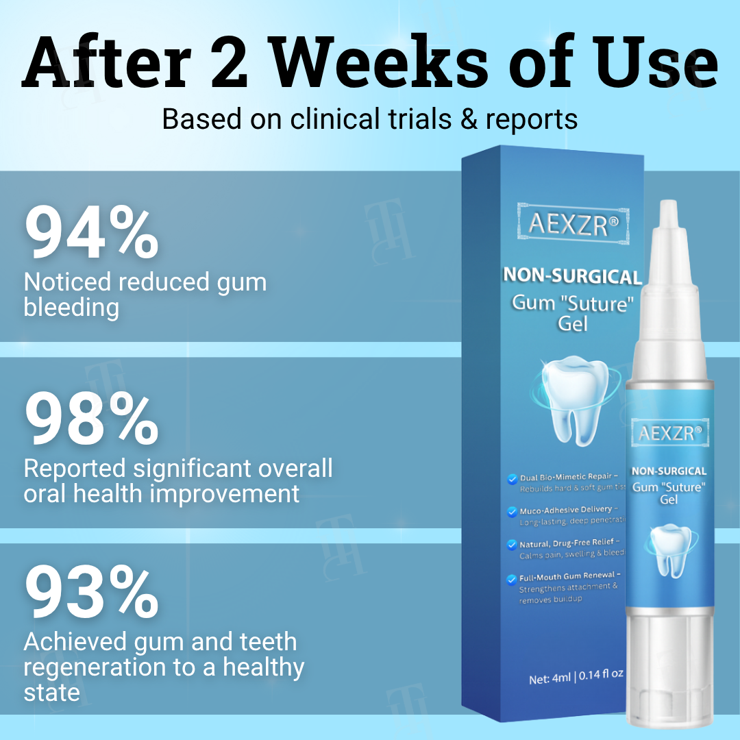AEXZR® Non-Surgical Gum "Suture" Gel🧬 Nano-Lattice “Suture” Tech: Regrows Tight Gums & Secures Loose Teeth in 5 min — No Drill, No Graft.