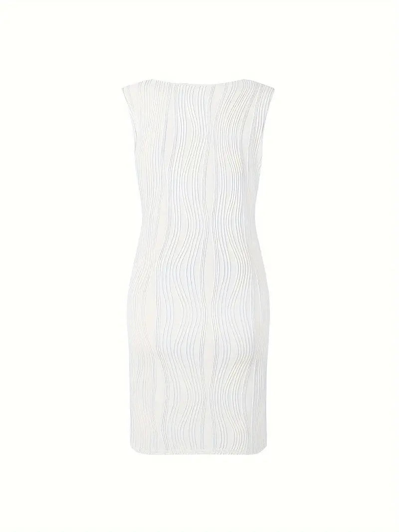 Sfrcord® Wavy Stripe Solid Dress